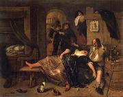 Jan Steen The Drunken couple. oil painting